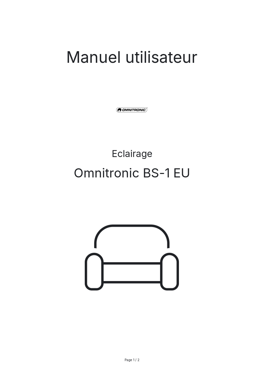 Page n°1 - Manuel utilisateur Omnitronic BS-1 EU