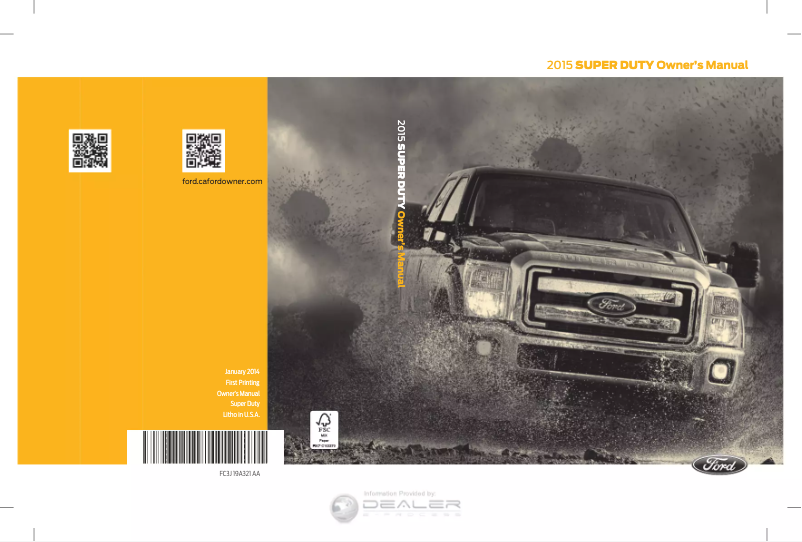 Image de la première page du manuel de l'appareil F-250 Super Duty (2015)