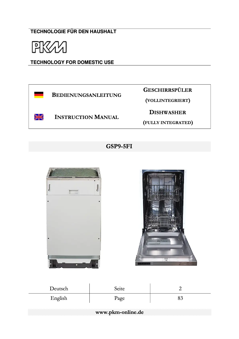 Page 1 de la notice Manuel utilisateur PKM GSP9-5FI