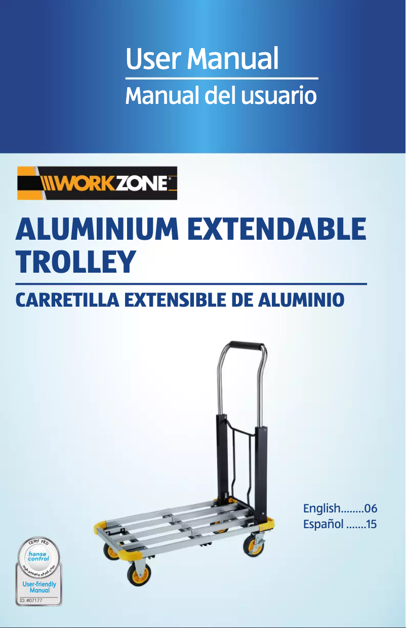 Image de la première page du manuel de l'appareil Aluminium Extendable Trolley AET14