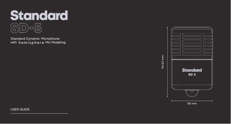 Page 1 de la notice Manuel utilisateur Universal Audio Standard SD-5