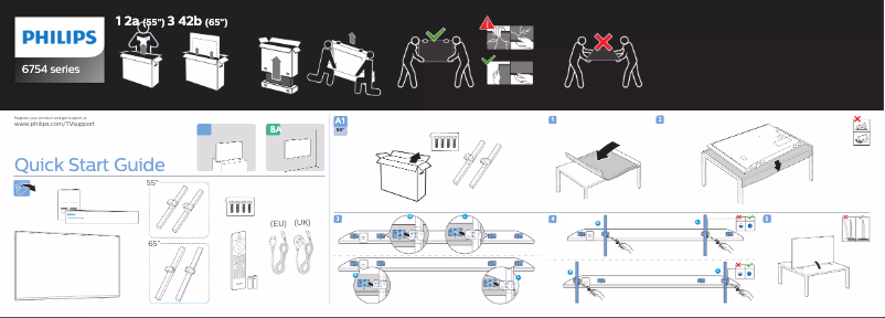 Page n°1 - Guide de démarrage rapide Philips 55PUS6754