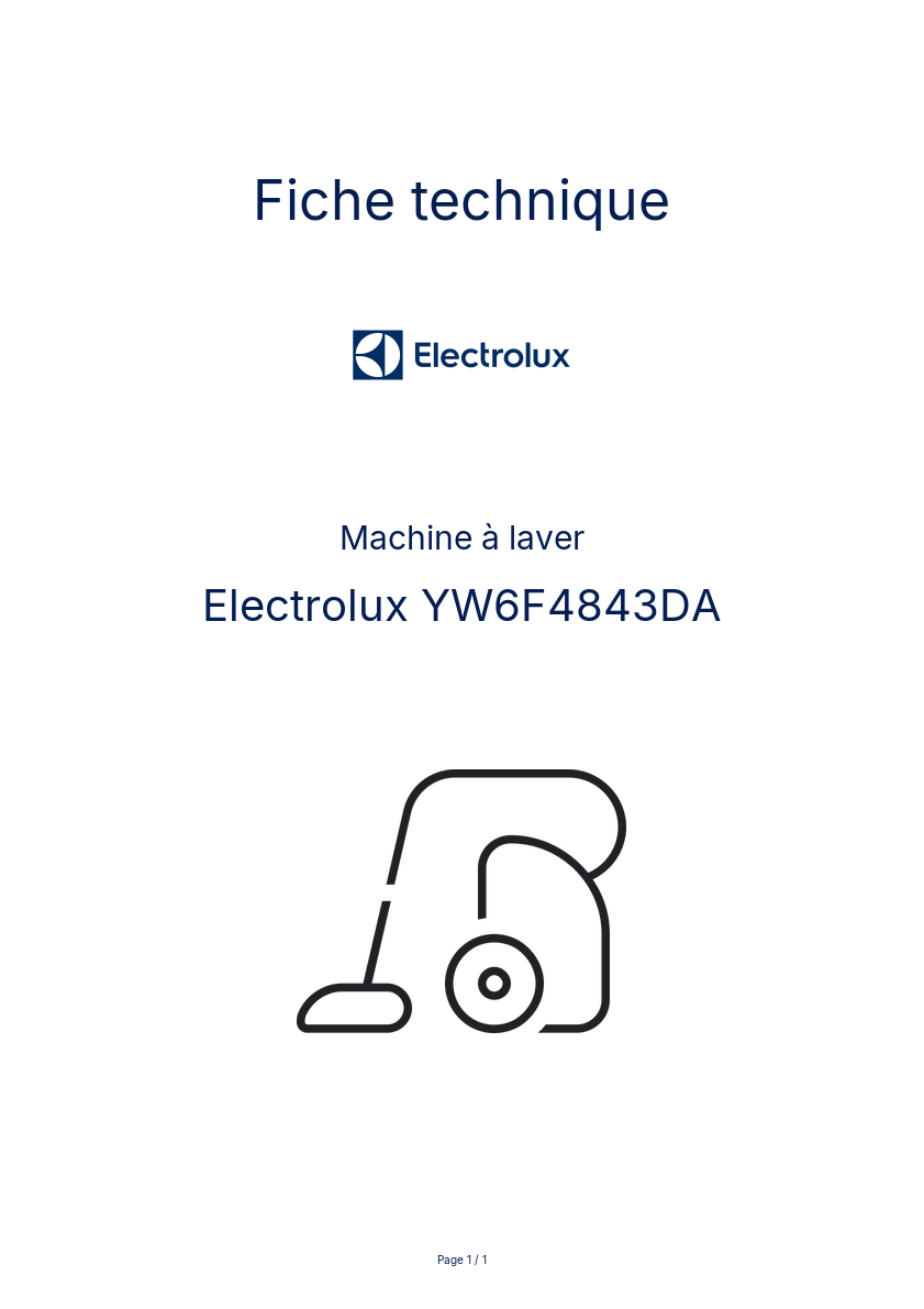 Image de la première page du manuel de l'appareil YW6F4843DA