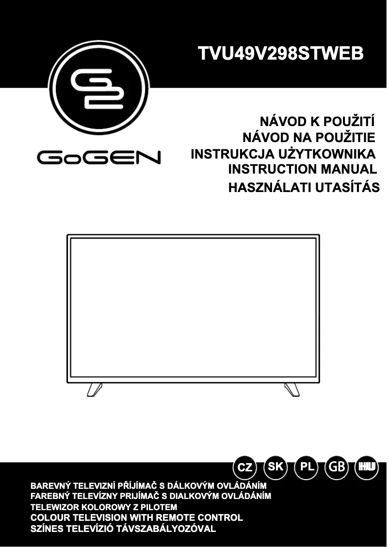 Page n°1 - Manuel utilisateur GoGen TVU49V298STWEB