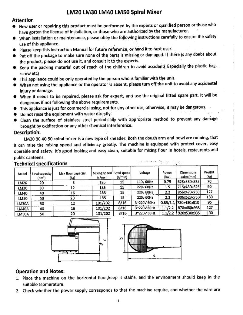 Page 1 of the manual User Manual Eurodib LM40