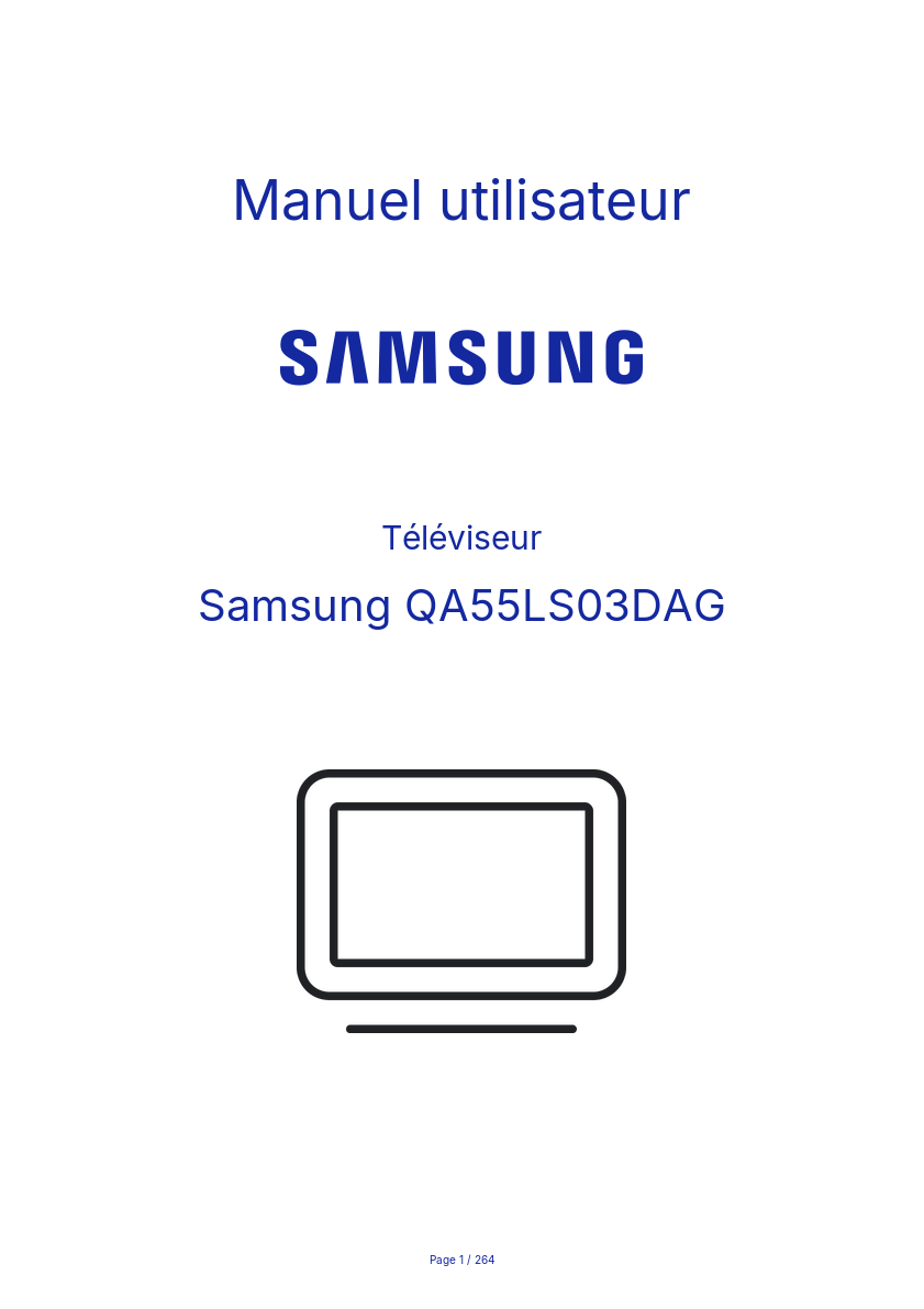 Page n°1 - Manuel utilisateur Samsung QA55LS03DAG