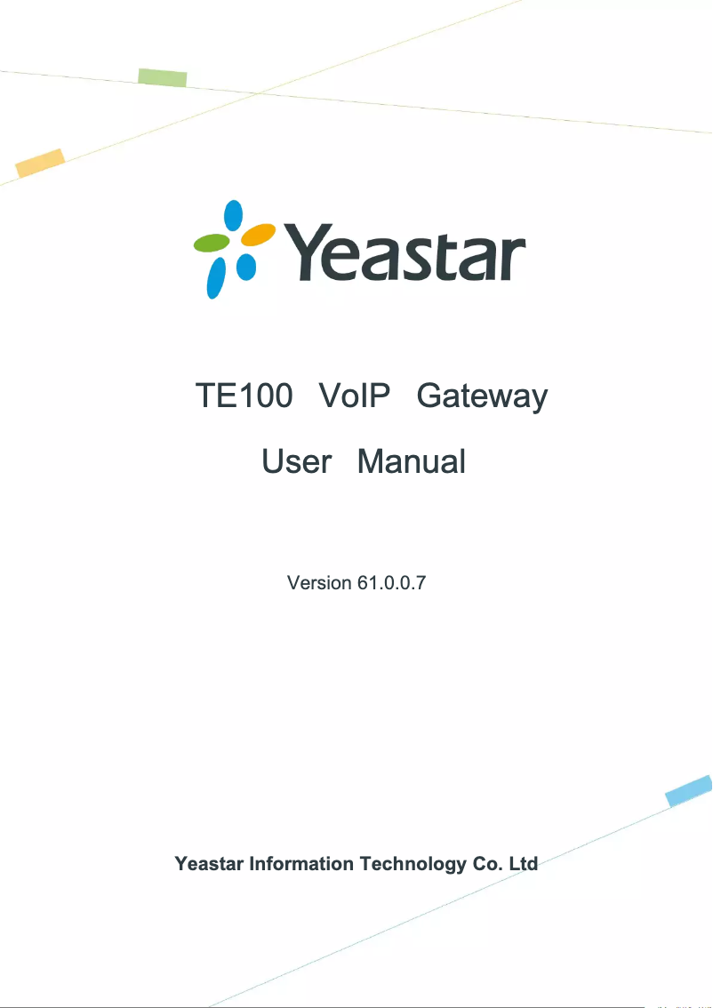 Image de la première page du manuel de l'appareil TE100