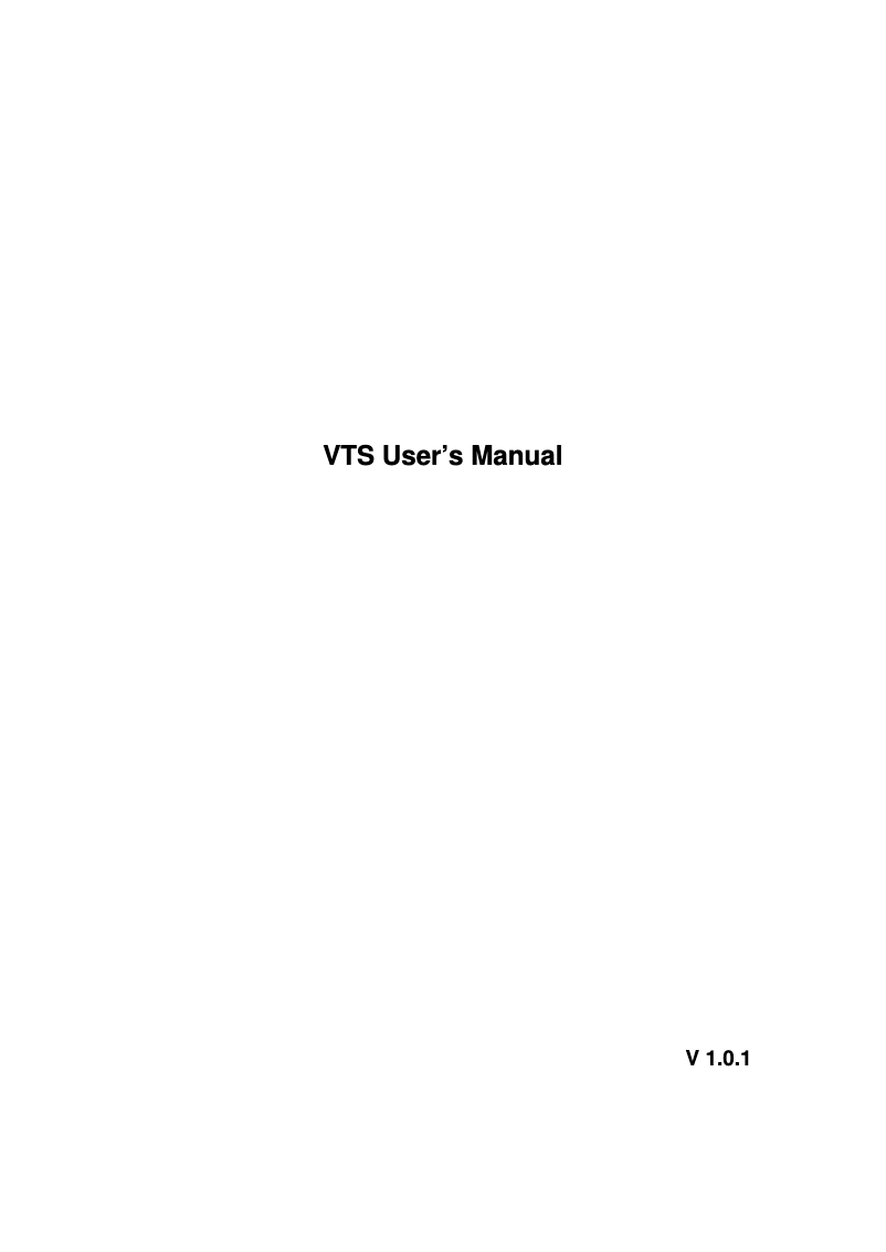 Page 1 de la notice Manuel utilisateur Dahua Technology VTS5240B
