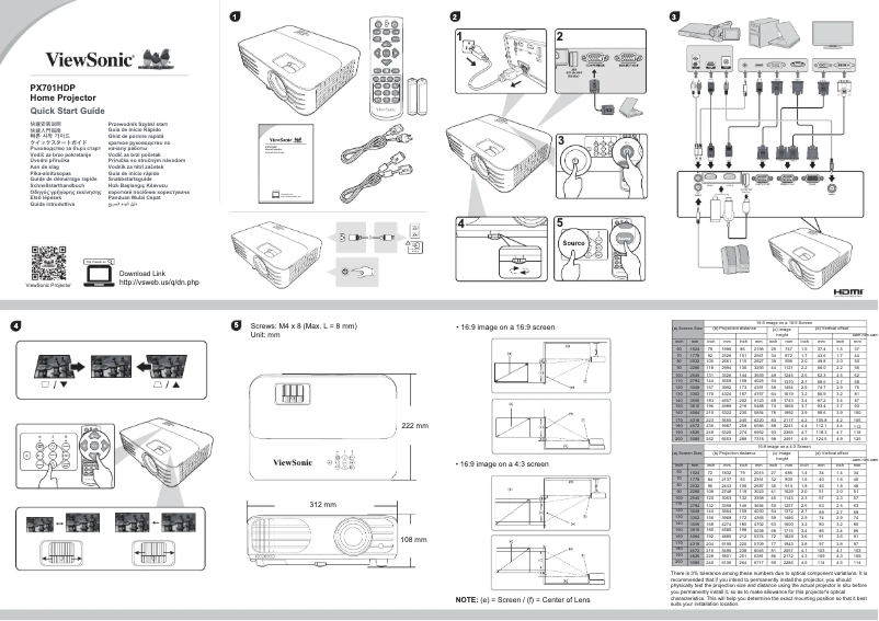 Página 1 del manual Guía de inicio rápido Viewsonic PX701HDP