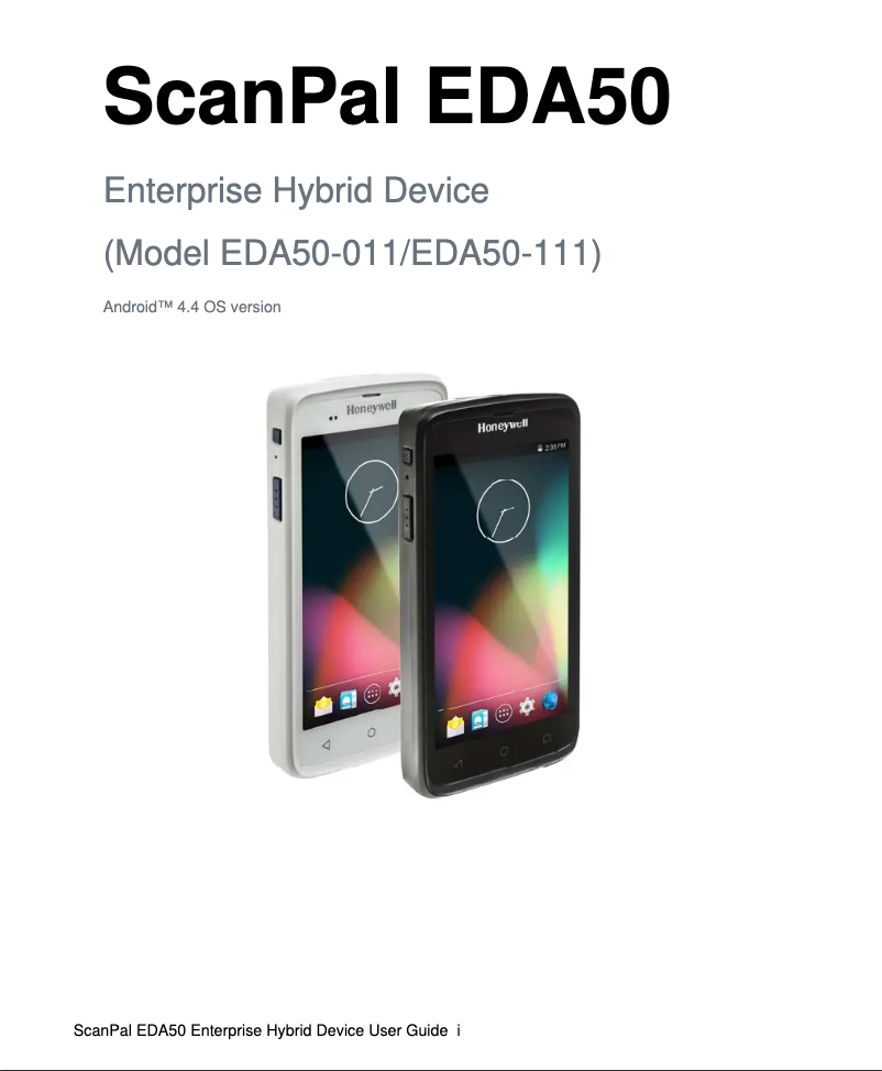 Page n°1 - Manuel utilisateur Honeywell ScanPal EDA50