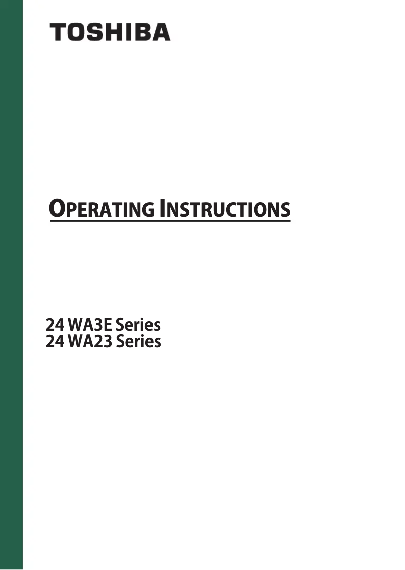 Page n°1 - Manuel utilisateur Toshiba 24WA2E63DG