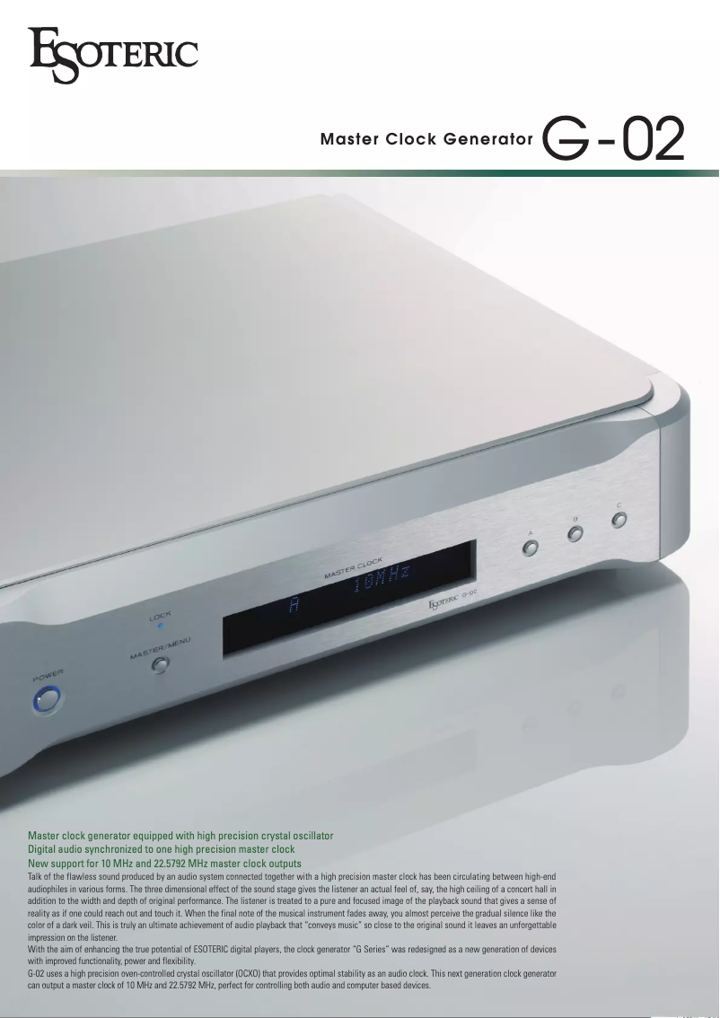 Image de la première page du manuel de l'appareil G-02