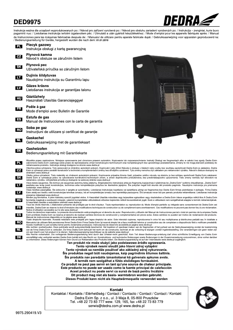 Image de la première page du manuel de l'appareil DED9975