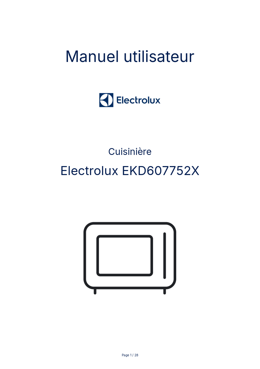 Image de la première page du manuel de l'appareil EKD607752X