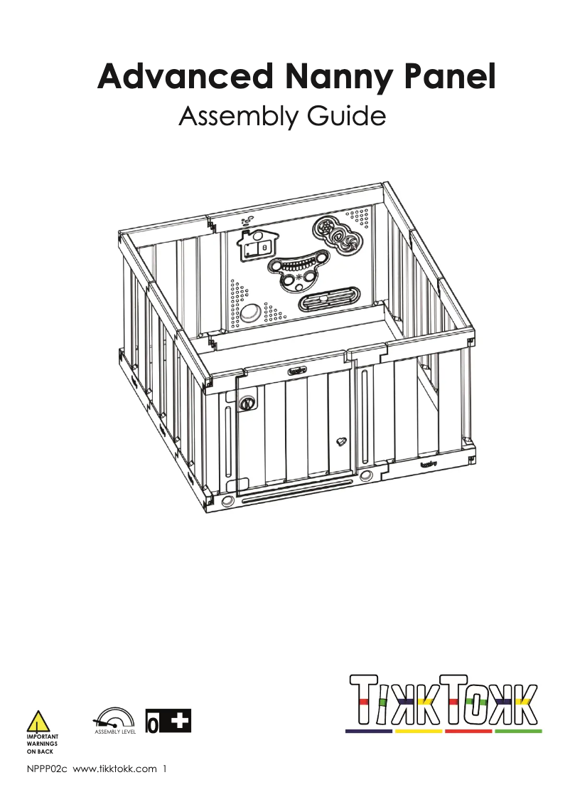 Página 1 del manual Dibujo técnico TikkTokk Nanny Panel Playpen
