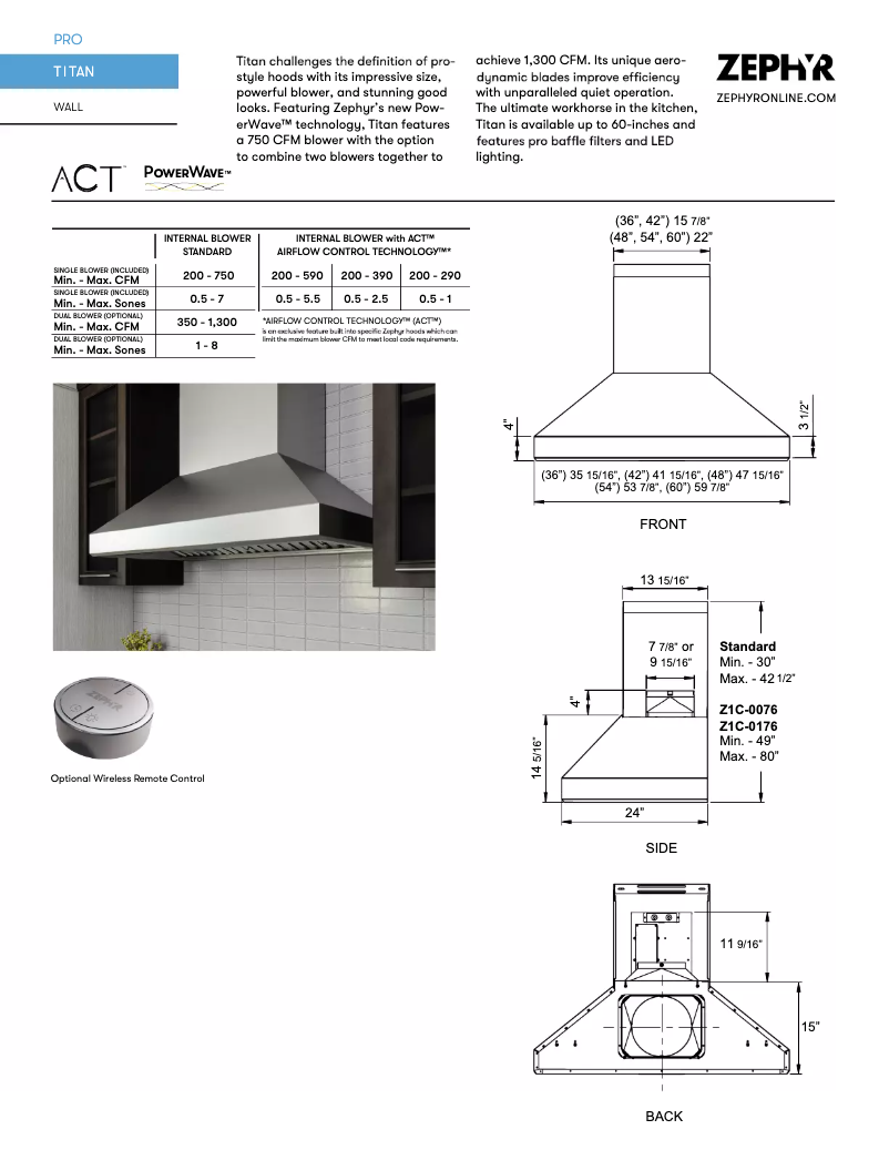 Page n°1 - Fiche technique Zephyr AK7648AS