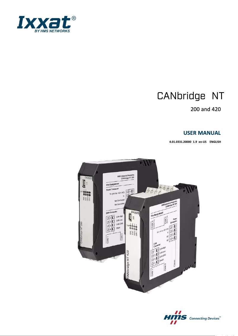 Image de la première page du manuel de l'appareil CANbridge NT 200