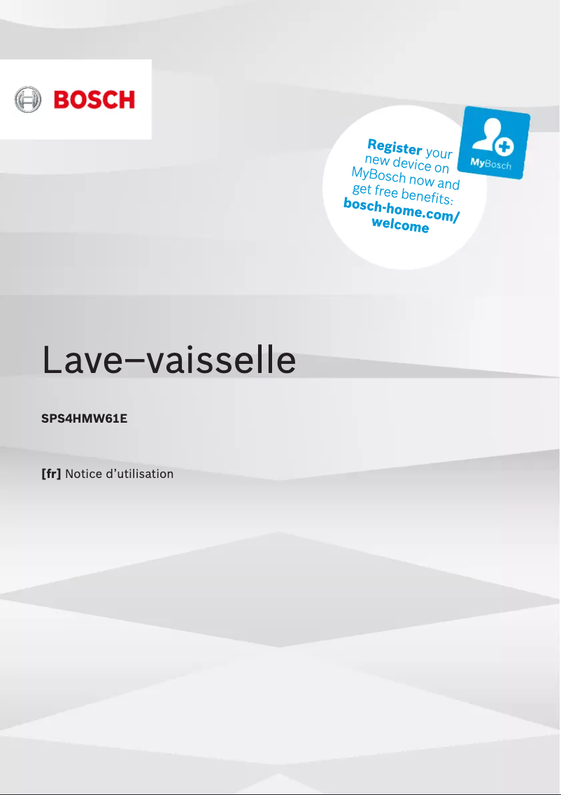 Page 1 de la notice Manuel utilisateur Bosch SPS4HMW61E