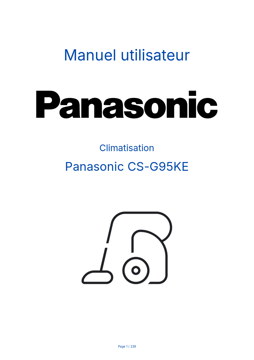 Page n°1 - Manuel utilisateur Panasonic CS-G95KE