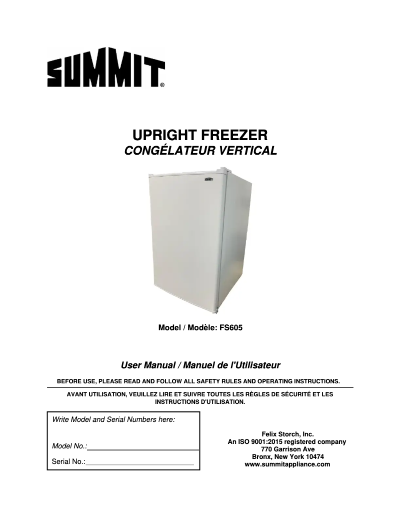 Imagen de la primera página del manual del dispositivo FS605