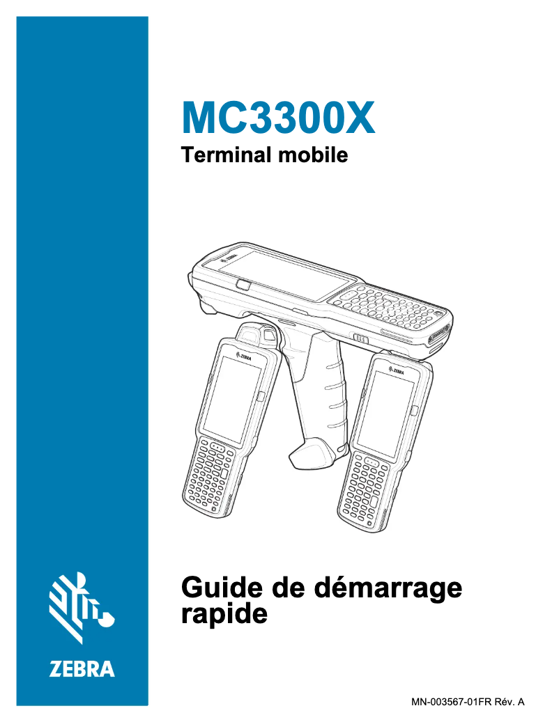 Page 1 de la notice Guide de démarrage rapide Zebra MC3300