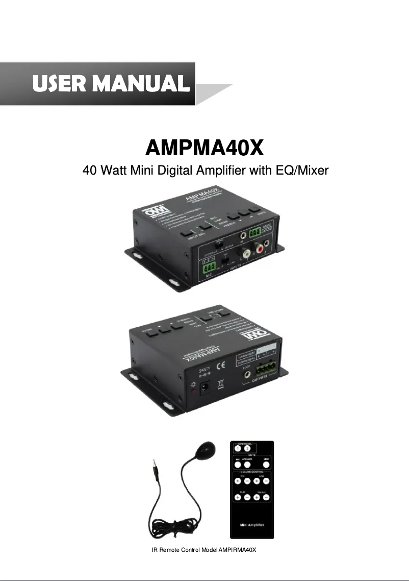 Page n°1 - Manuel utilisateur OWI AMPMA40X