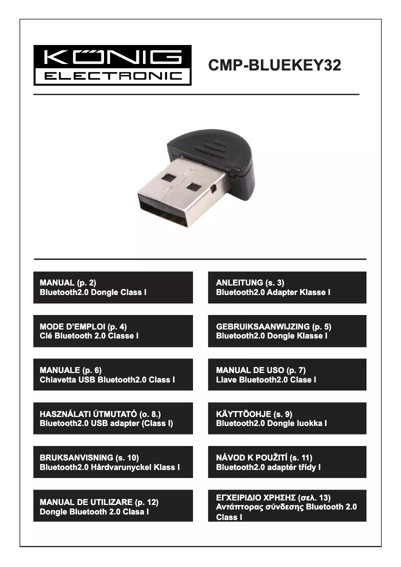 Image de la première page du manuel de l'appareil CMP-BLUEKEY32