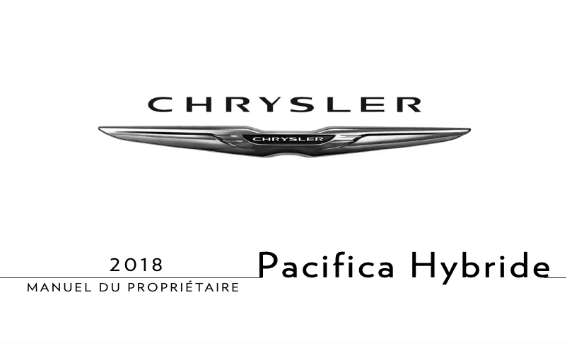 Page 1 de la notice Manuel utilisateur Chrysler Pacifica Hybrid (2018)