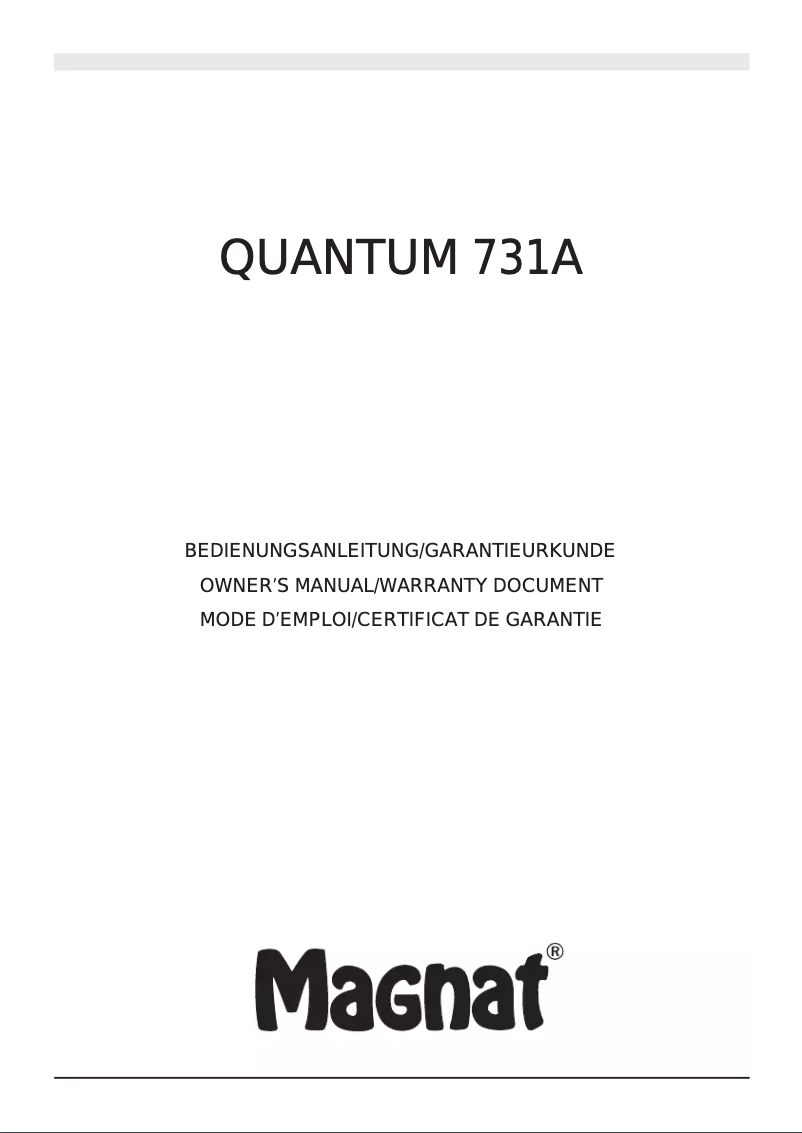 Page 1 de la notice Manuel utilisateur Magnat Quantum Sub 731 A