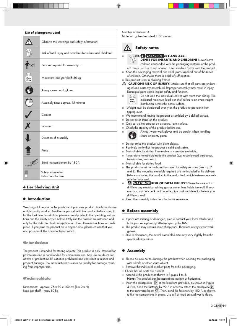 Image de la première page du manuel de l'appareil IAN 406333