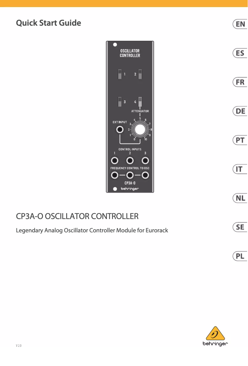Page n°1 - Manuel utilisateur Behringer System 55 CP3A-O Oscillator Controller