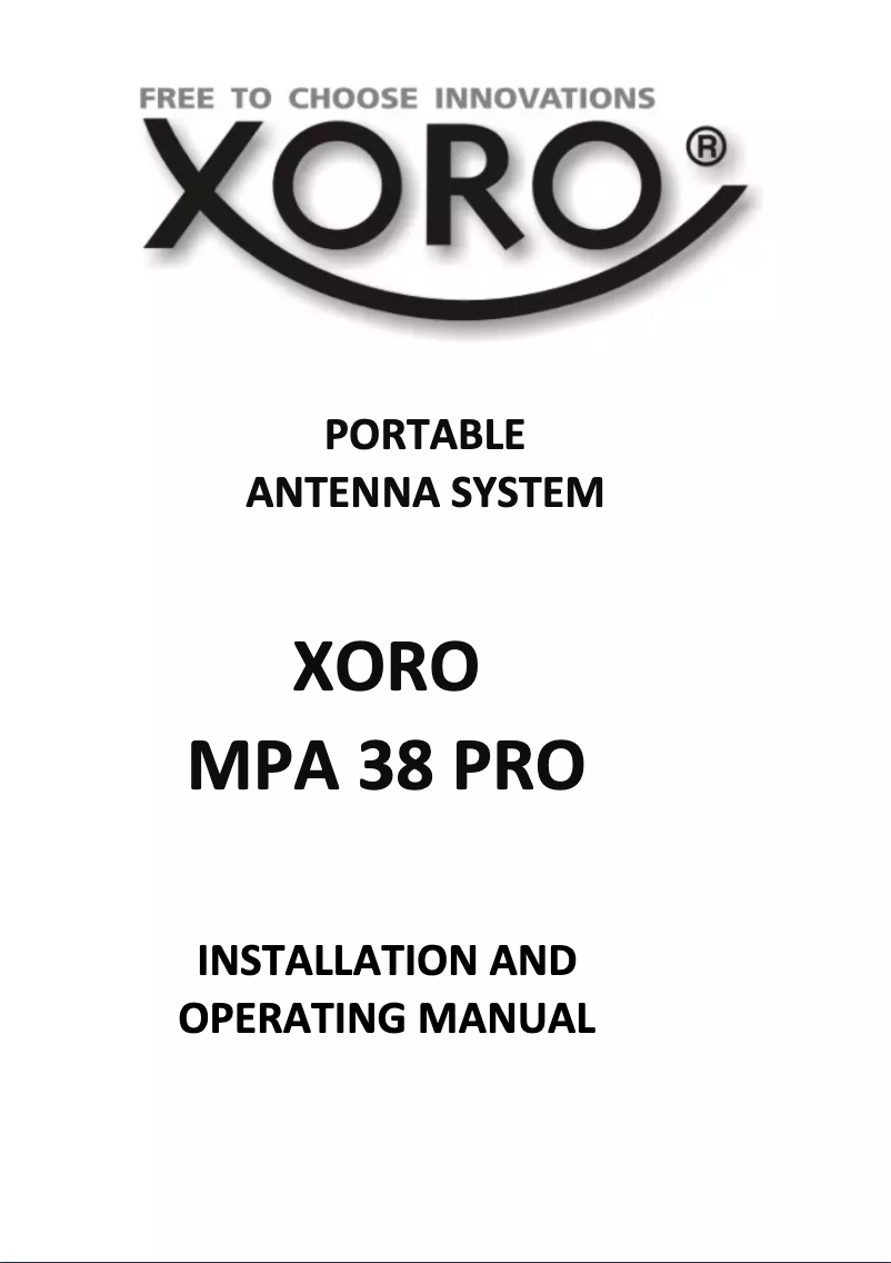 Image de la première page du manuel de l'appareil MPA 38 Pro