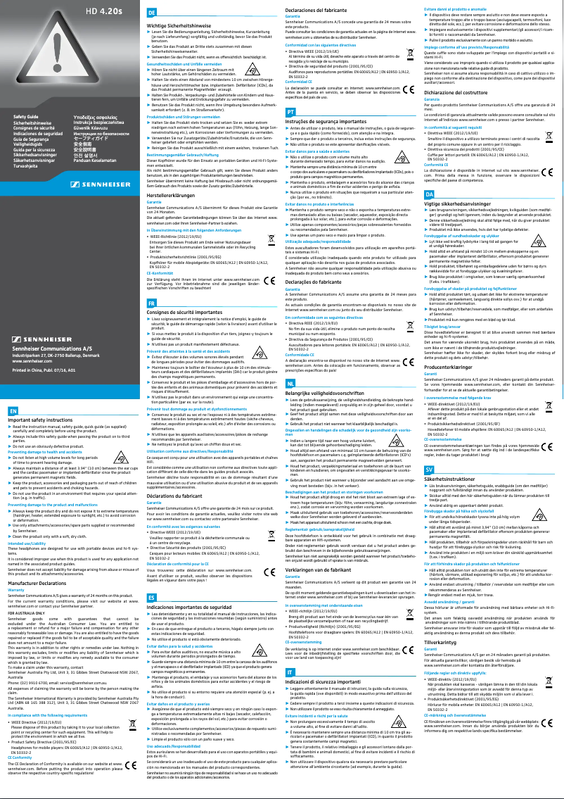 Image de la première page du manuel de l'appareil HD 4.20s