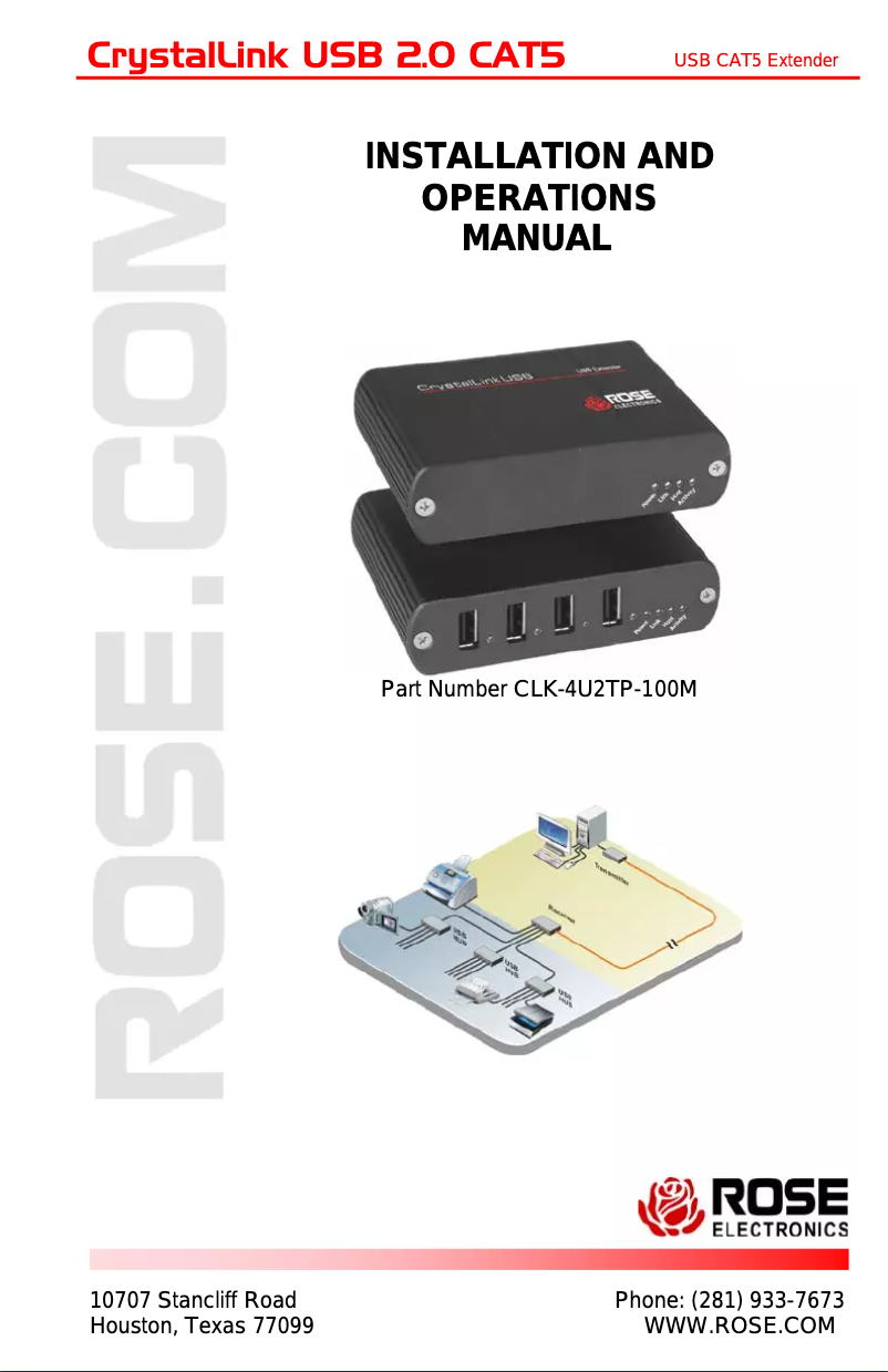 Page n°1 - Manuel utilisateur Rose CLK-1U2TP-100M/PE