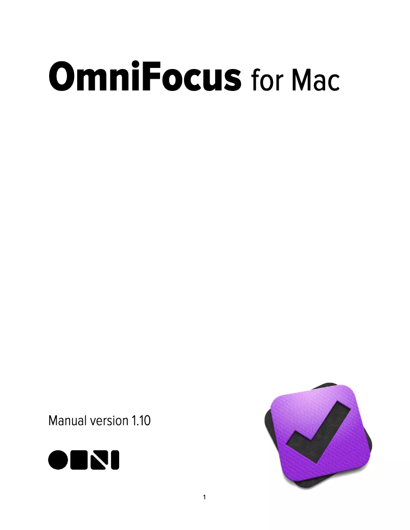 Image de la première page du manuel de l'appareil OmniFocus