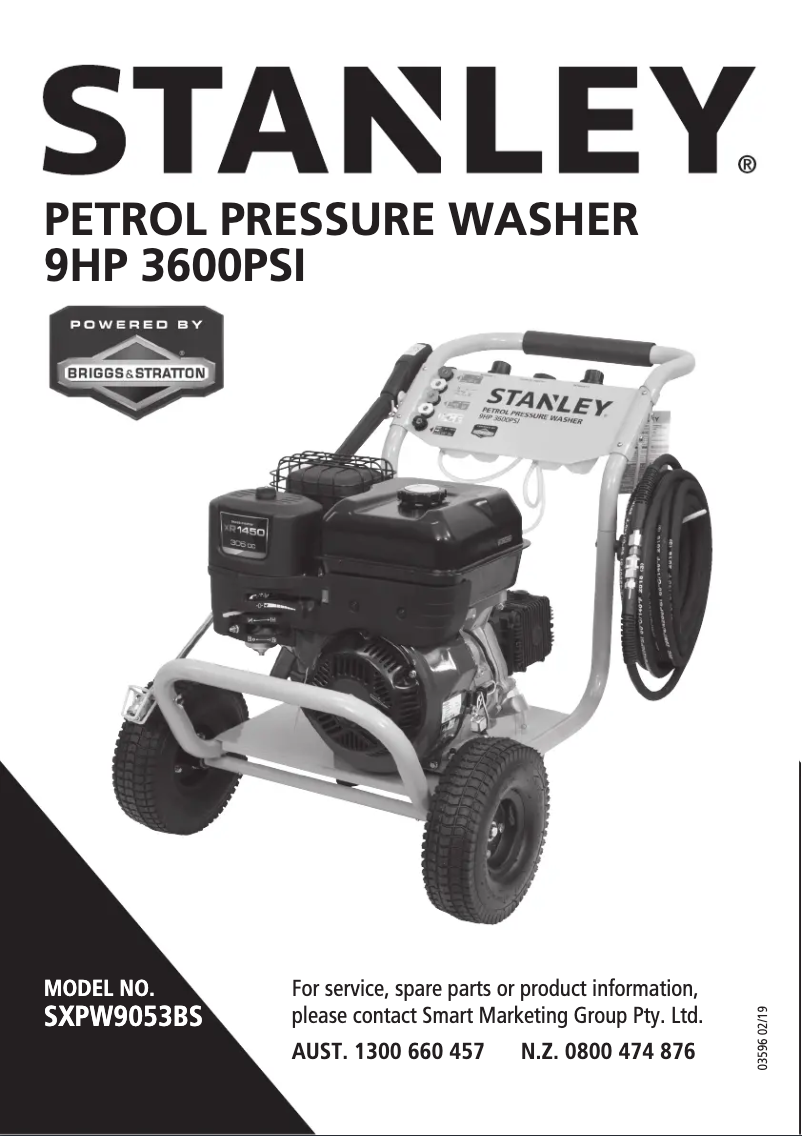 Page n°1 - Manuel utilisateur Stanley SXPW9053BS