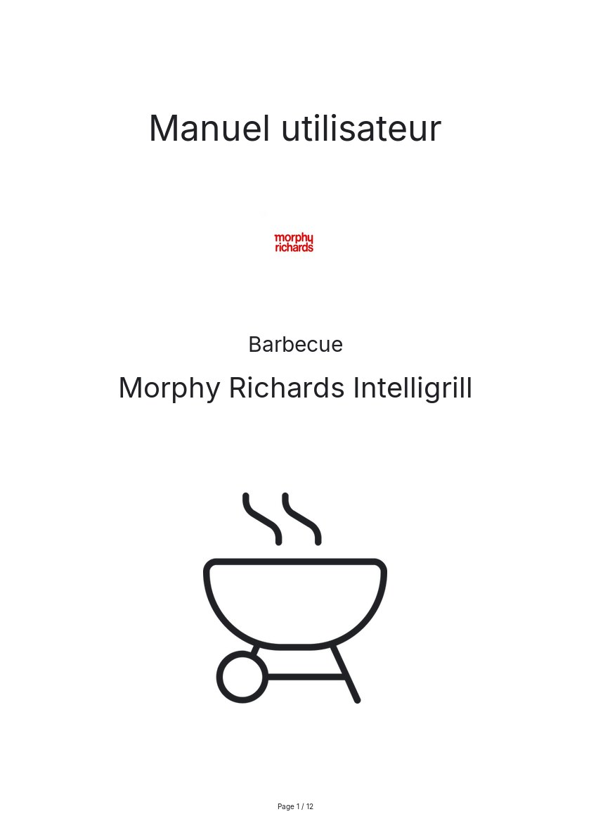Image de la première page du manuel de l'appareil Intelligrill