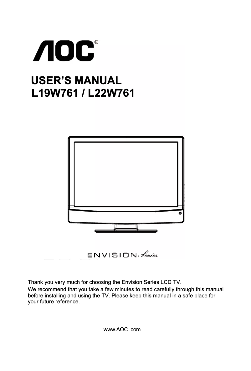 Image de la première page du manuel de l'appareil L19W761