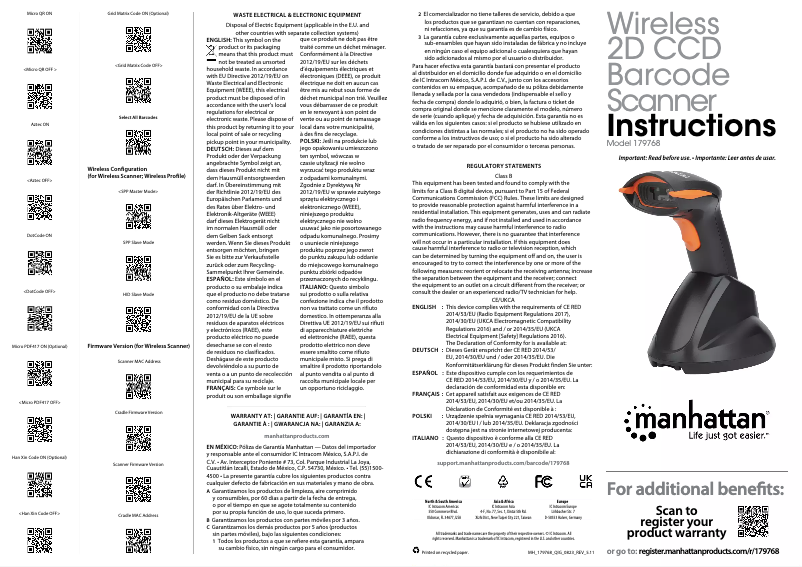Page n°1 - Guide de démarrage rapide Manhattan 179768
