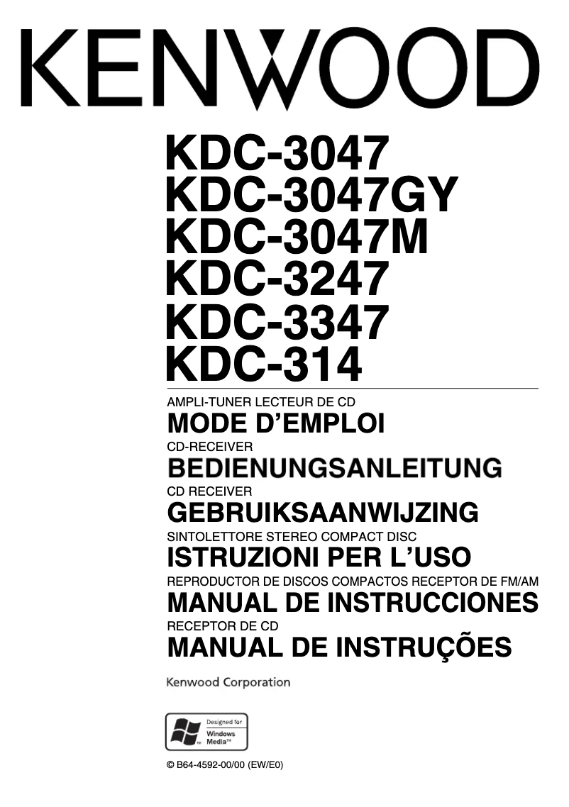 Image de la première page du manuel de l'appareil KDC-314A