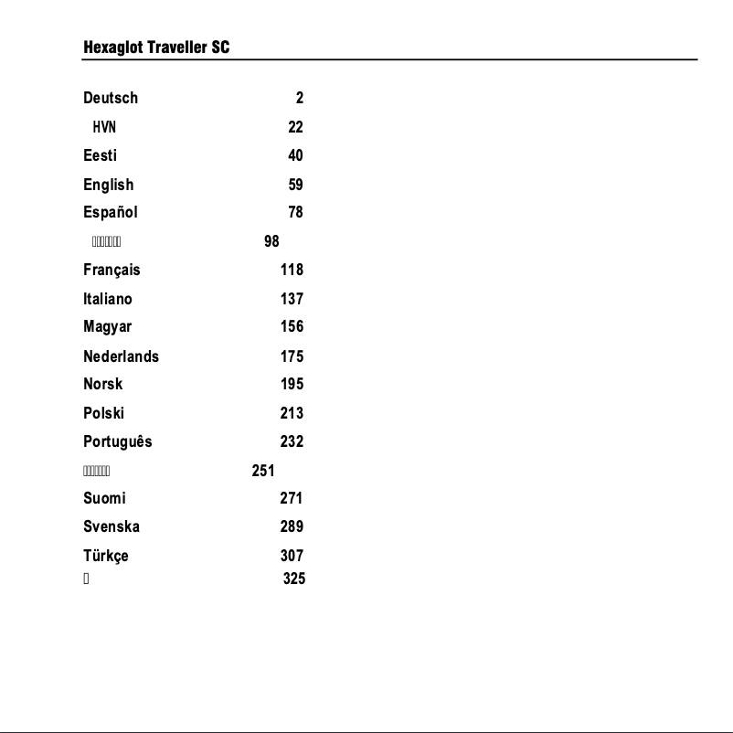 Image de la première page du manuel de l'appareil Traveller SC South