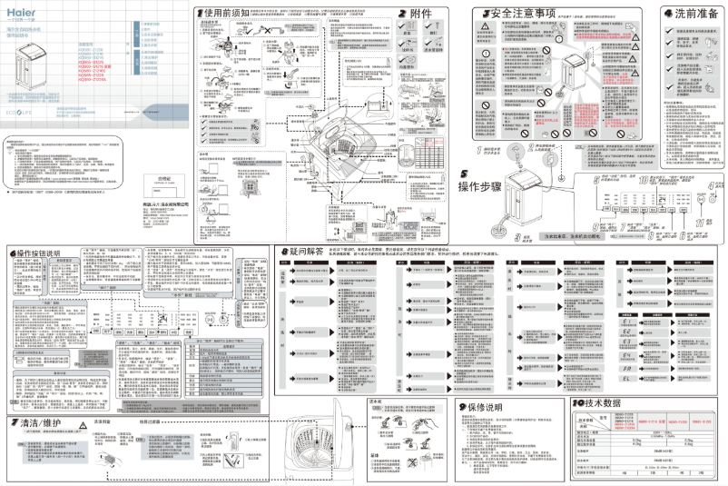 Image de la première page du manuel de l'appareil XQS60-Z1216S