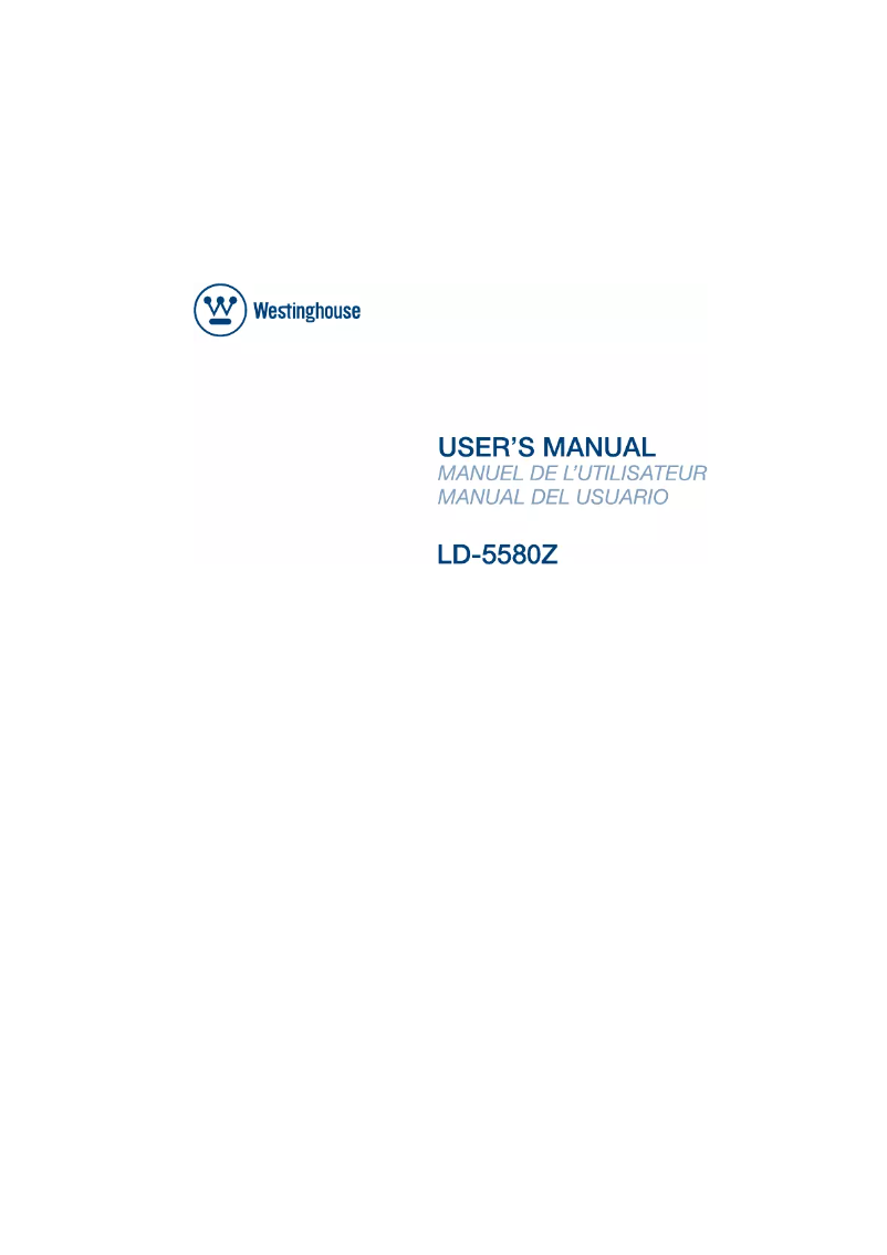 Page 1 de la notice Manuel utilisateur Westinghouse LD-5580Z