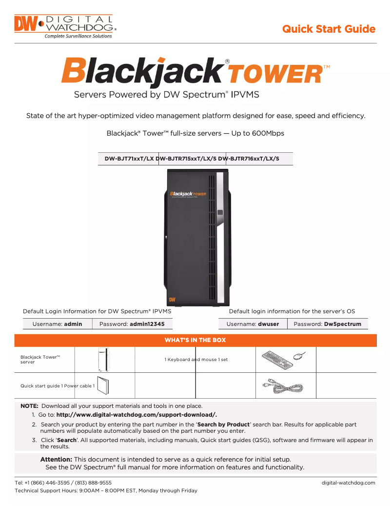 Image de la première page du manuel de l'appareil Blackjack Tower DW-BJTR716