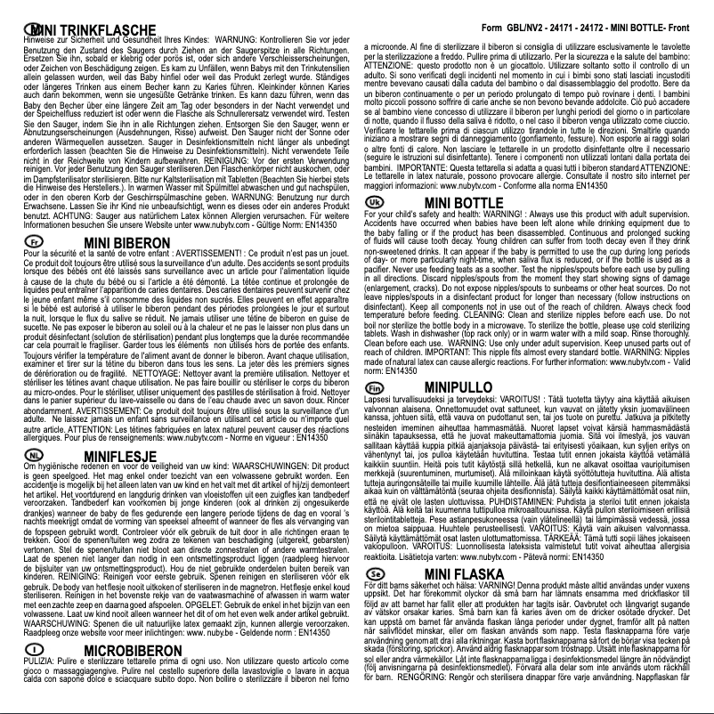 Page 1 de la notice Manuel utilisateur Nuby Mini