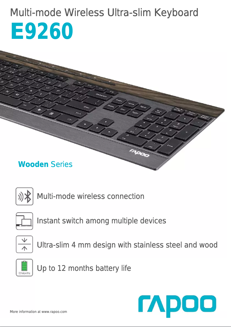 Page 1 de la notice Manuel utilisateur Rapoo E9260