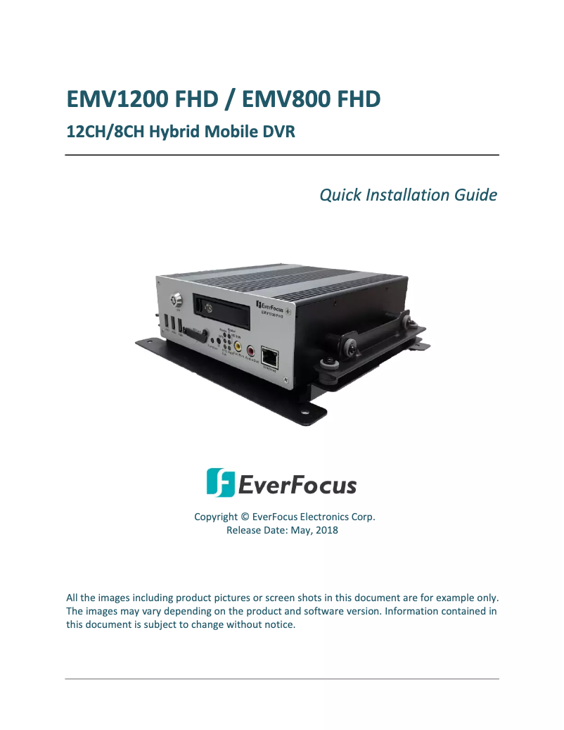 Image de la première page du manuel de l'appareil EMV800FHD