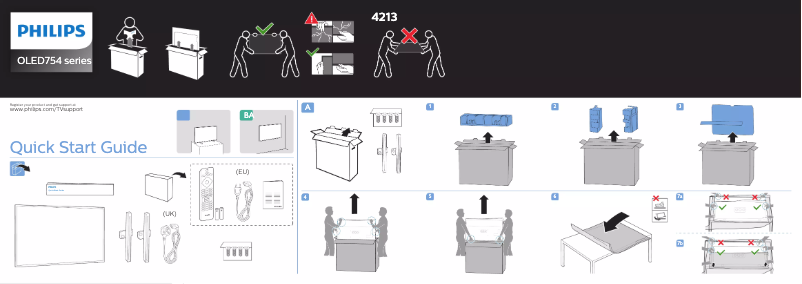 Page 1 de la notice Guide de démarrage rapide Philips 55OLED754