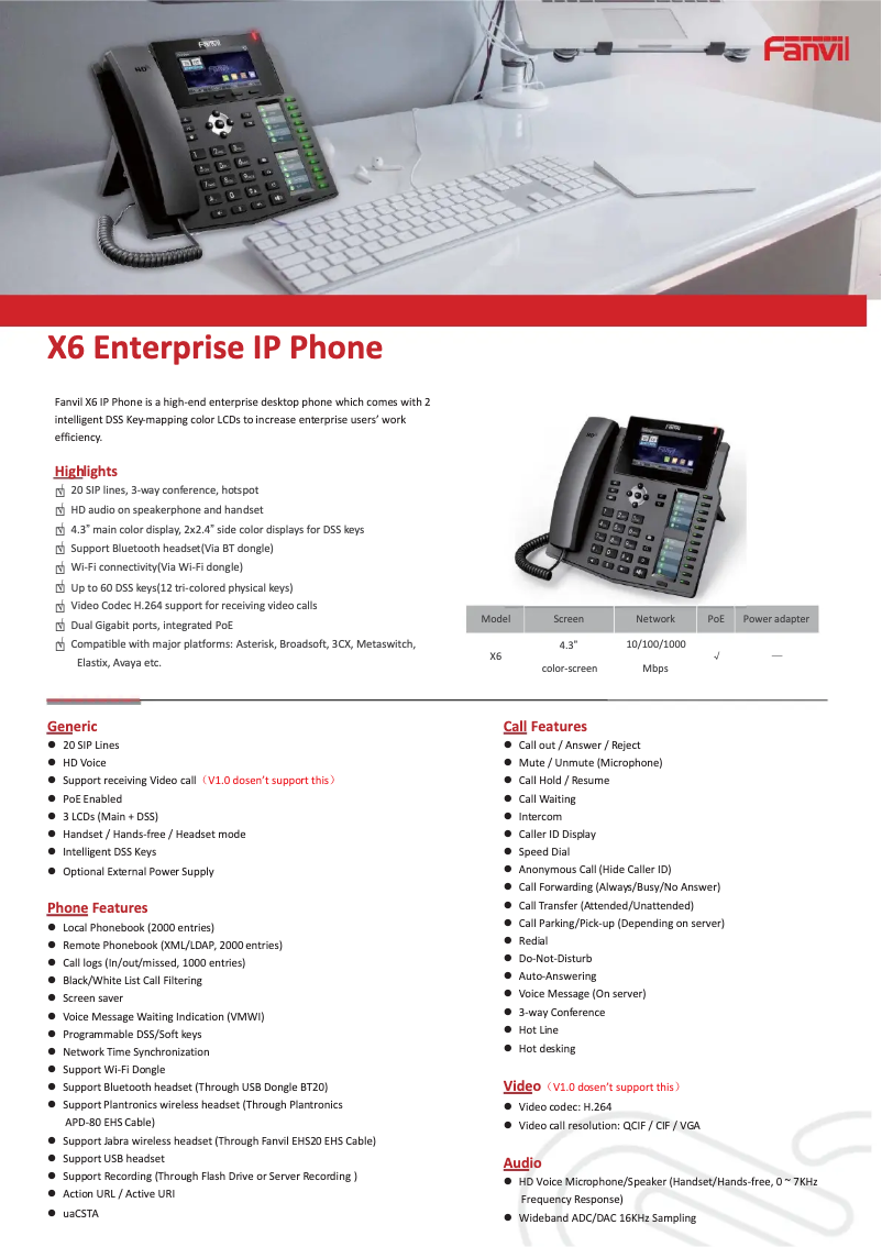 Imagen de la primera página del manual del dispositivo X6
