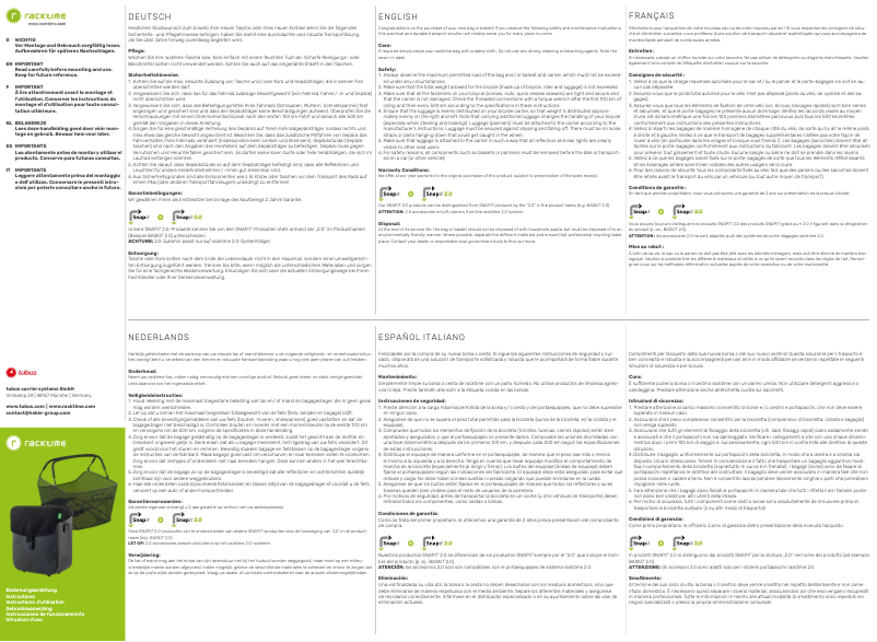 Página 1 del manual Manual de usuario Racktime 13012